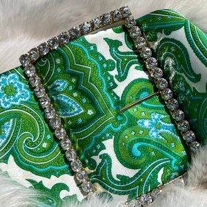 Rare Dolce & Gabbana Runway Green Paisley Belt